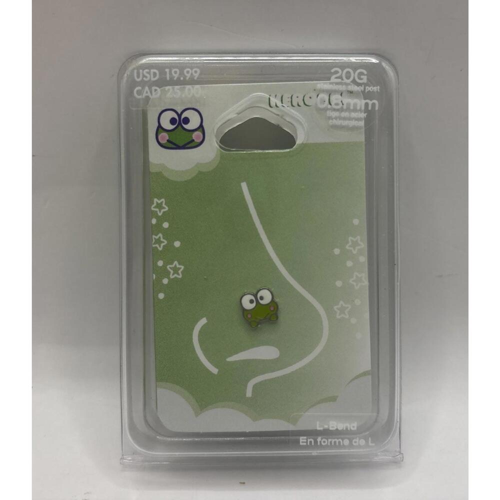 Hello Kitty And Friends Keroppi Frog Nose Stud L Shape 20g Stainless Steel New